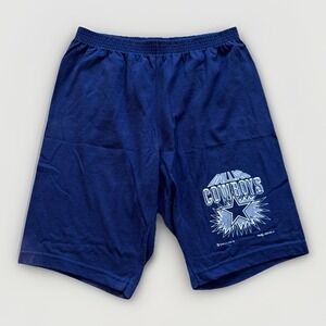 Vintage Dallas Cowboys Shorts Men's M Blue Cotton Chalk Line 90s NFL Gym